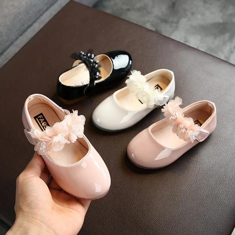 Kinder Mädchen Laufschuhe Kinder PU-Leder Große Blume Sommer Prinzessin Freizeitschuhe Party Hochzeit Baby Mädchen Tanzschuhe Sandale