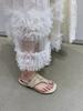 Beautiful Yellow Toe Thick Heel Flip-flops Female Summer Wear Fashionable Versatile Fairy Pinch Feet Low Heel Sandals