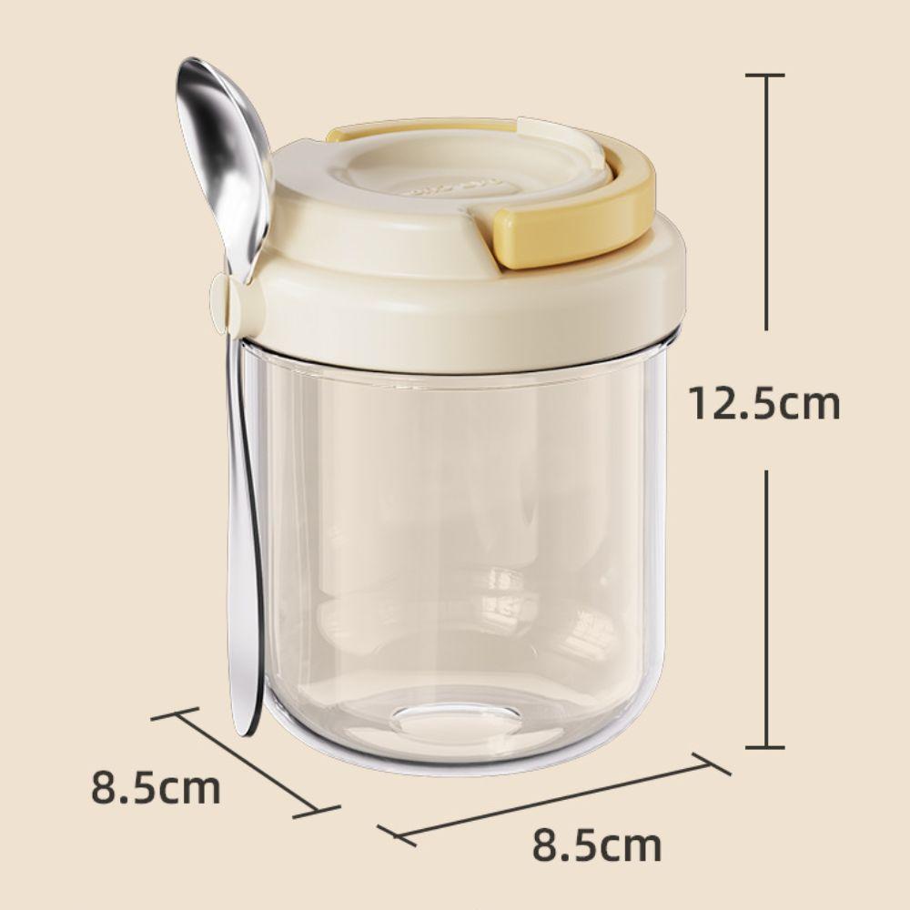 430ML Overnight Oats Container Portable Leakproof Oatmeal Cereal Nut Yogurt Cup with Lid and Spoon Fruit Salad Food Storage Box
