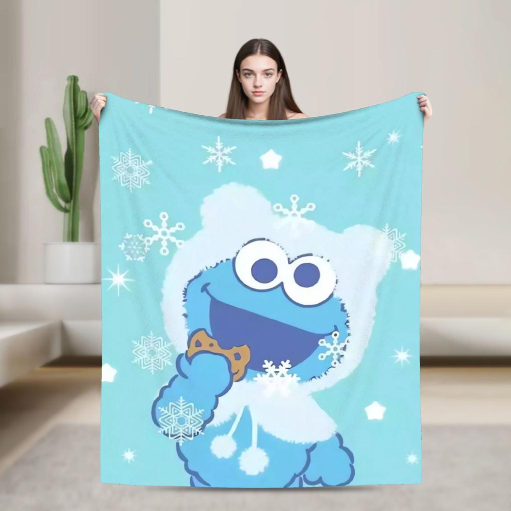 S-Sesames Streets Tango Elmo & Grover Blanket Soft Fluffy Plush Throw Blanket For Child Living Room Flannel Bedspread Bed Cover