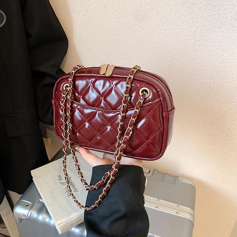 Raute Kettenhandtasche Damen Frühling und Sommer neu beliebt Schulter Umhängetasche hochwertig kleine quadratische Tasche