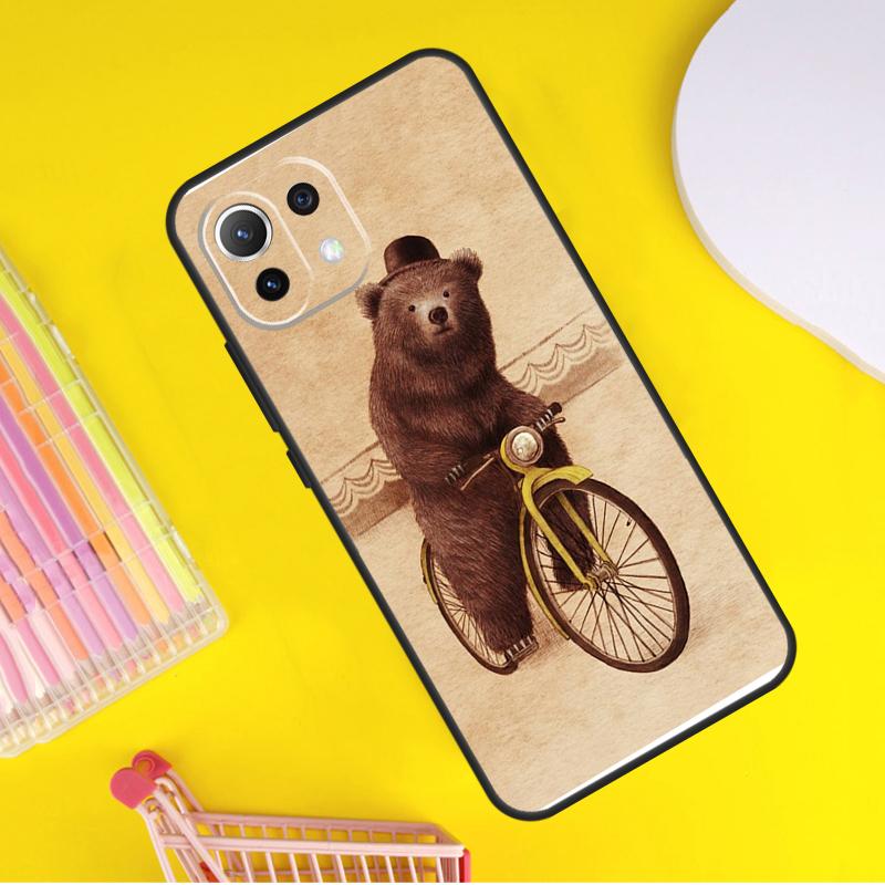 Cute Cartoon Bear Cover For Xiaomi 14 13 Ultra 11T 12T 13T 14T Pro POCO X7 Pro X3 X5 F3 F5 F6 M6 X6 Pro Case