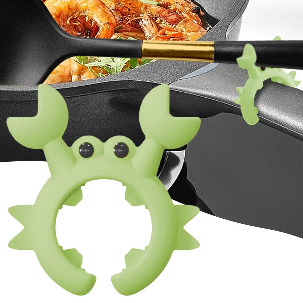 Silicone Crab Spoon Holder Heat-Resistant Pot Clip Spoon Utensil Rest Crab Shaped Kitchen Stove Top Spatula Holder