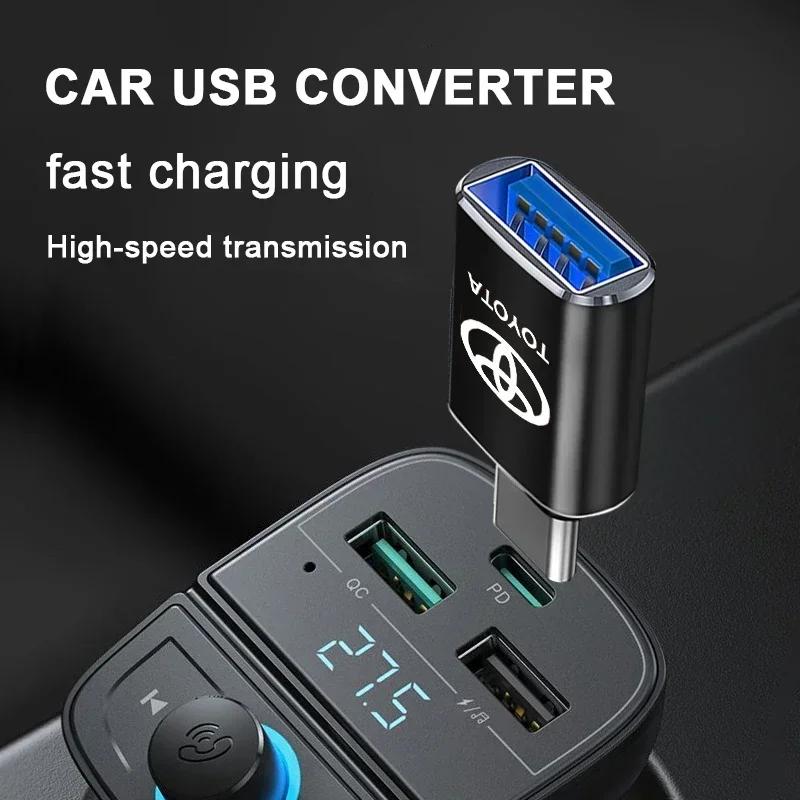 Car Usb Type C Cable Converter Charging Adapter Car Accessories for Toyota TRD GR Chr Corolla Yaris Rav4 E150 E120 Land Cruiser 200
