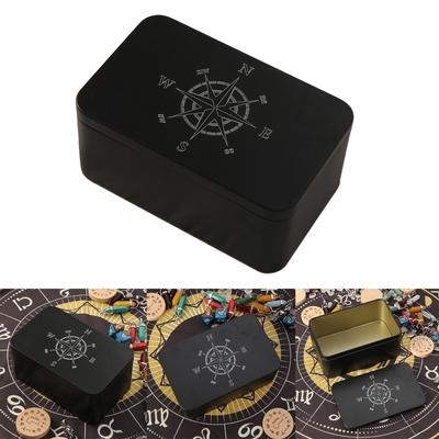 Caja de almacenamiento de cartas del tarot, caja de regalo decorativa, caja de baratijas pequeña, caja de almacenamiento de cartas del tarot de hierro, caja de almacenamiento de adivinación