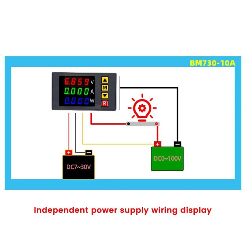 A84E-Digital Ammeter Voltage And Current Meter 100V 10A 1000W Voltage And Current Display Trimmer