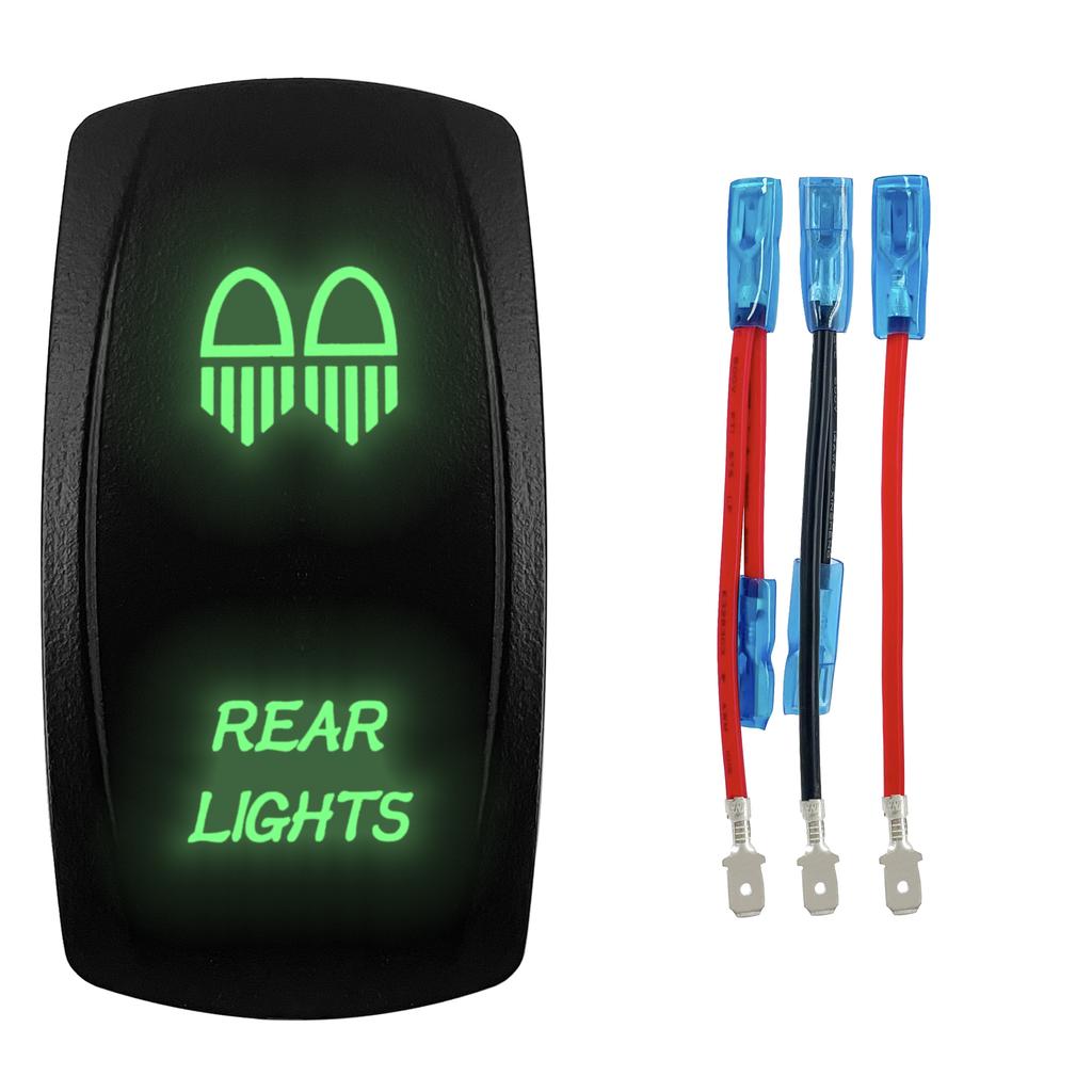 1 Pc Green 12V/24V Rocker Toggle Switch With Jump Wire for Car Boat Truck Marine Yacht Trailer Tractor Jeep YJ JK Vans SXS Battery Switches5