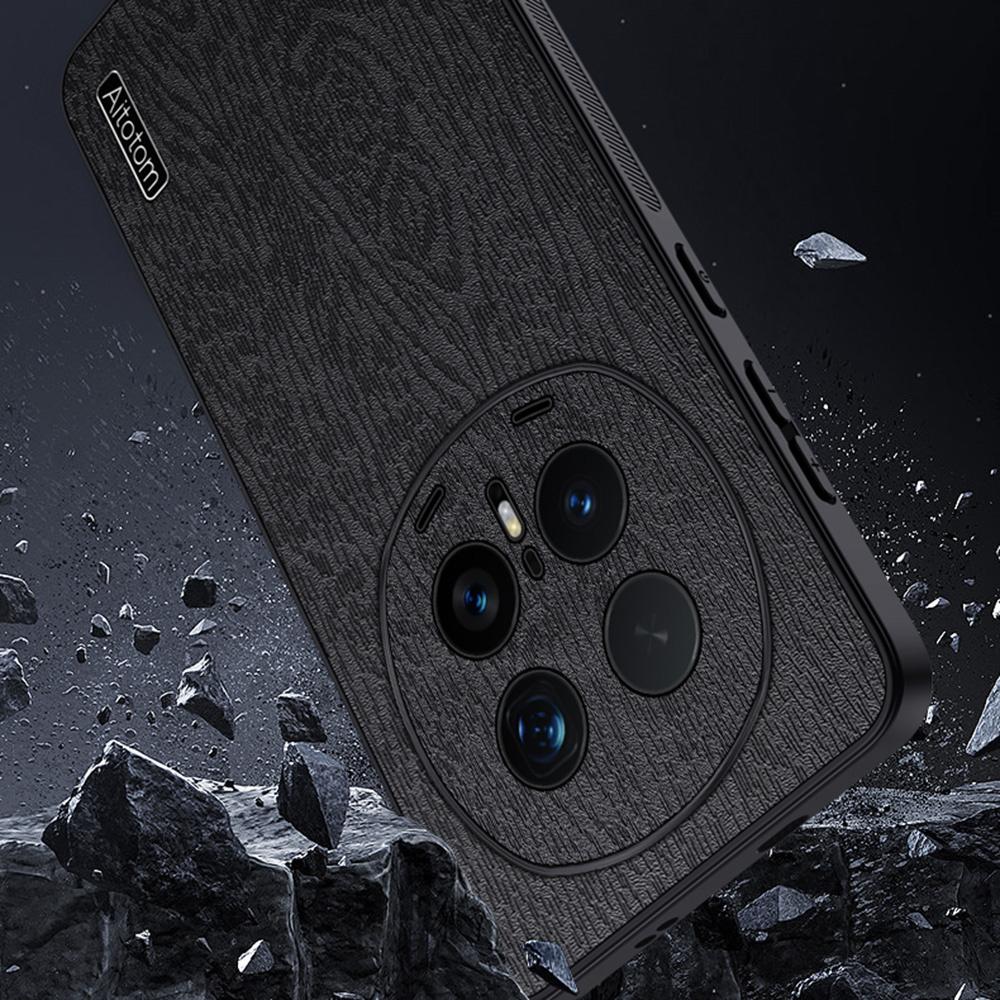 For Honor Magic8 Pro 5G Case Wood Texture PU Leather Coated PC TPU Phone Cover