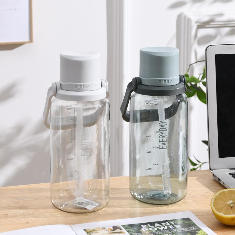 Water Bottlelogo Large Capacity Sports Portable Plastic Water Cup Portable Leak-proof Fitness Water Cup Boys and Girls Sports Kettle