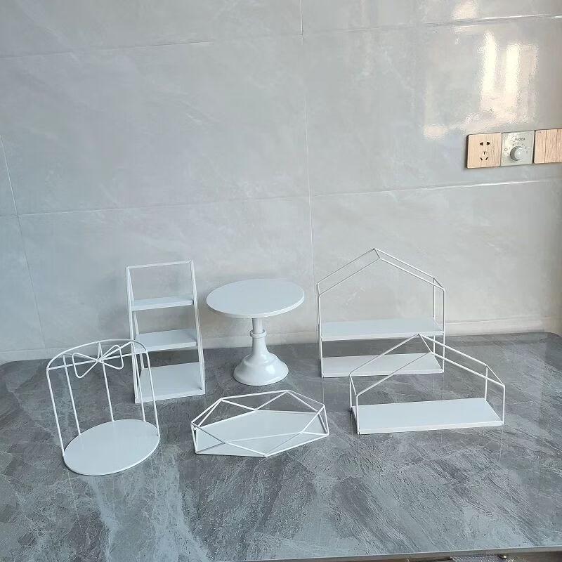 Elegant White Iron Art Dessert & Cake Display Stand Sets