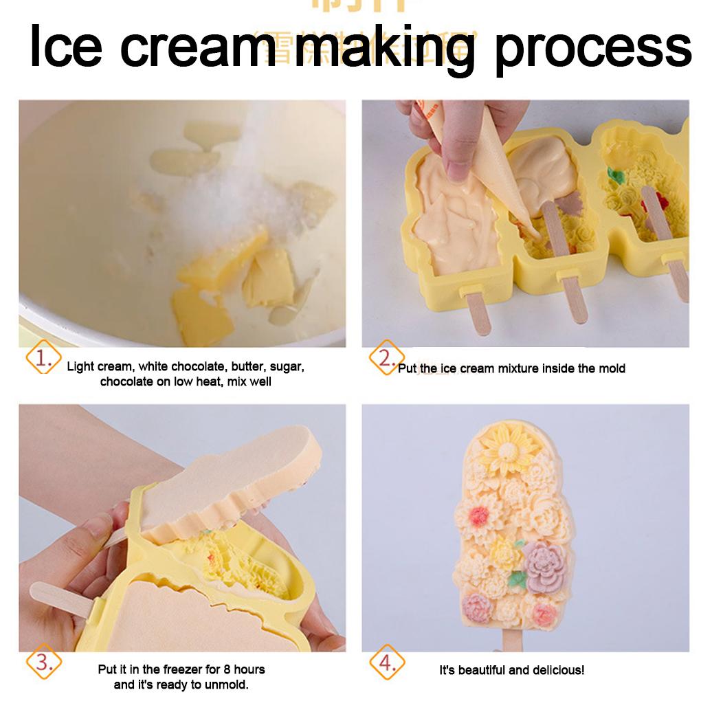 Flower Ice Cream Mold For Homemade Treats Ice Cream Popsicles Molds Ice Cream Molds