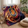 Spain Football Printed Flannel Blanket Skin Friendly Warm Decorative Throw for Indoor Couch Bed Daily Use
