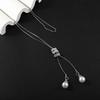 Adjustable Long Pendant Necklace with Extender Chain Minimalist Alloy Jewelry for Women Elegant Layering Piece for Sweaters Dresses