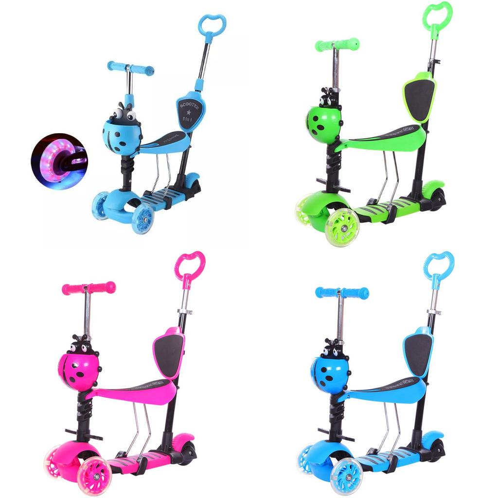 Scooters Adjustable Childrens Height Led Flashing Simple Cute Removable Seats