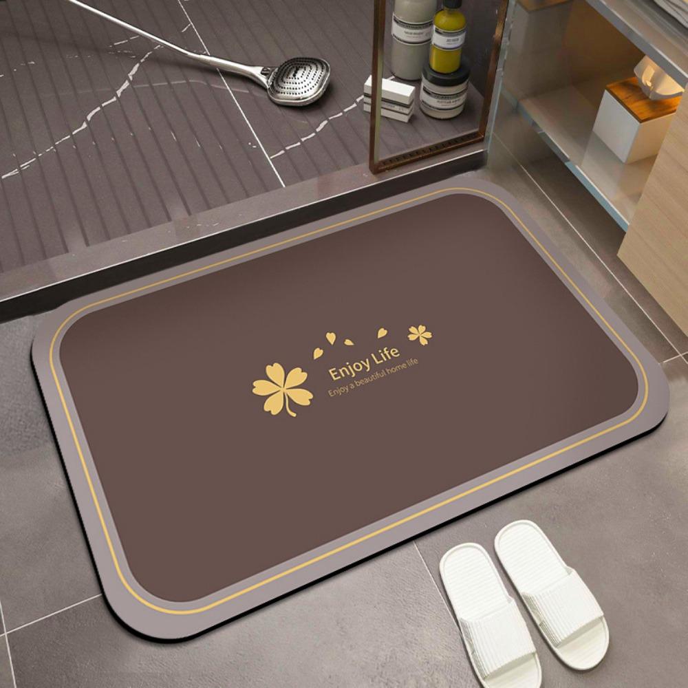 2pcs Diatom Mud Absorbent Floor Mat Non-slip Bathroom Floor Mat Door Washstand Foot Pad Diatom Mud Quick Drying