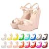 Offene Zehenpartie Knöchelriemen Plateau Keilabsatz Damen Sandalen 14cm Super Hohe Absätze Gladiator Damen Schuhe