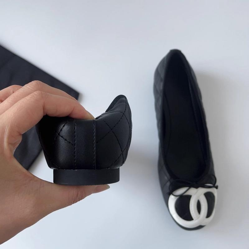 New shallow single shoes women Kangpeng bow ladyshoes ballet inner height-increasing retro flats