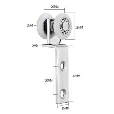 2Pcs Metal Sliding Door Pulleys with Two Plastic Wheels Smooth Silent Bearing Pulley Block 40x19mm 60x19mm Bearing Wheel
