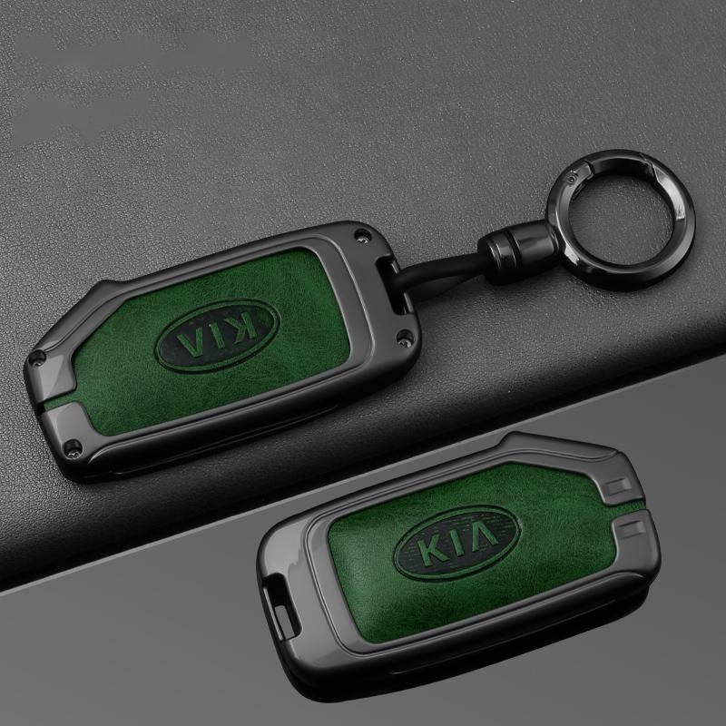 BTSOM1 Zinc Alloy Car Key Case Cover Leather Shell Holder For KIA Sportage R GT Stinger Sorento Ceed Cerato Forte Niro Soul Telluride