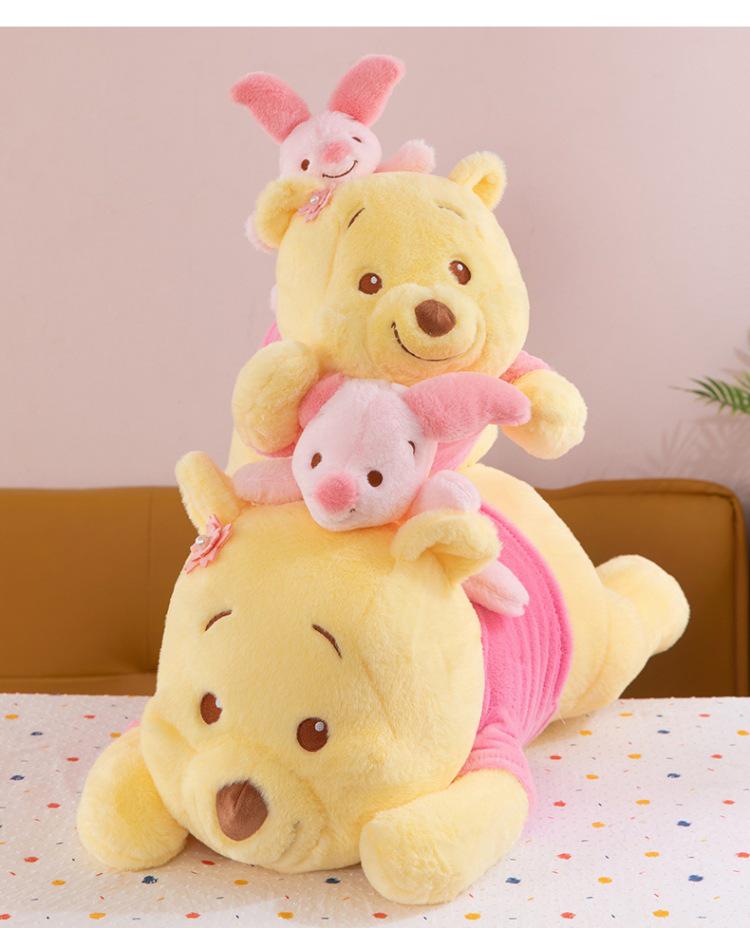 Entzückendes liegendes Bären-Plüschkissen - Ferkel & Winnie Puuh Puppe für Kinder und Mädchen