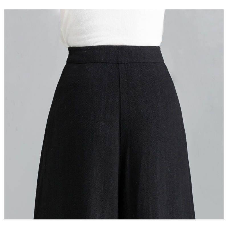 Women's High-Waisted Cotton-Linen Wide-Leg Pants, Drapey Loose Fit, 2026 Style