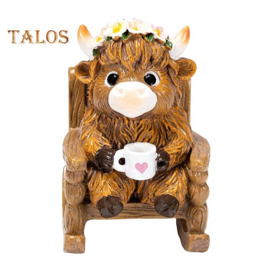 

Статуэтка коровы в горной местности, кресло-качалка, туалет, гирлянда для чтения, статуя коровы, скульптура, модель, игрушка, украшение для домашнего офиса, рабочего стола, орнамент C