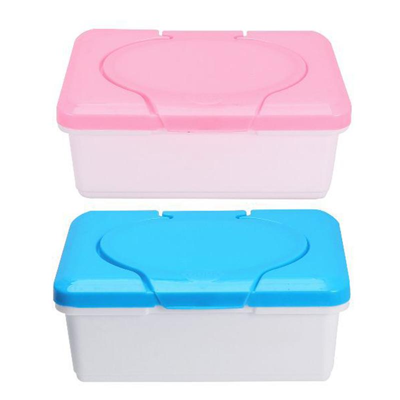 Wet Tissue Storage Box Plastic Case Home Office Wipes Holder With Buckle Lid Household Dust-Proof Toilet Paper Holder