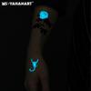 Luminous Blue Tattoo Sticker Nightclub Bar Music Festival Party Floral Female Tattoo Sticker Glowing Face Sticker
