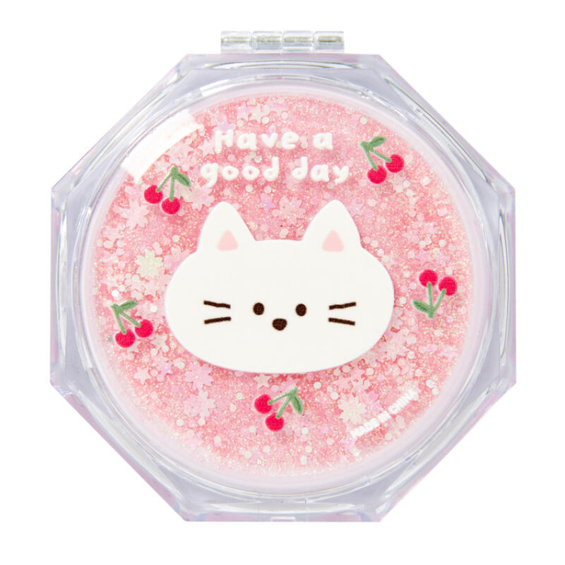 Cat Transparent Glitter Dual Hand Mirror (12001844)