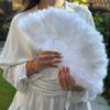 Braut Feder Handfächer - Elegantes Hochzeitsaccessoire für Junggesellinnenabschiede & Zeremonien - Luxus Faltfächer