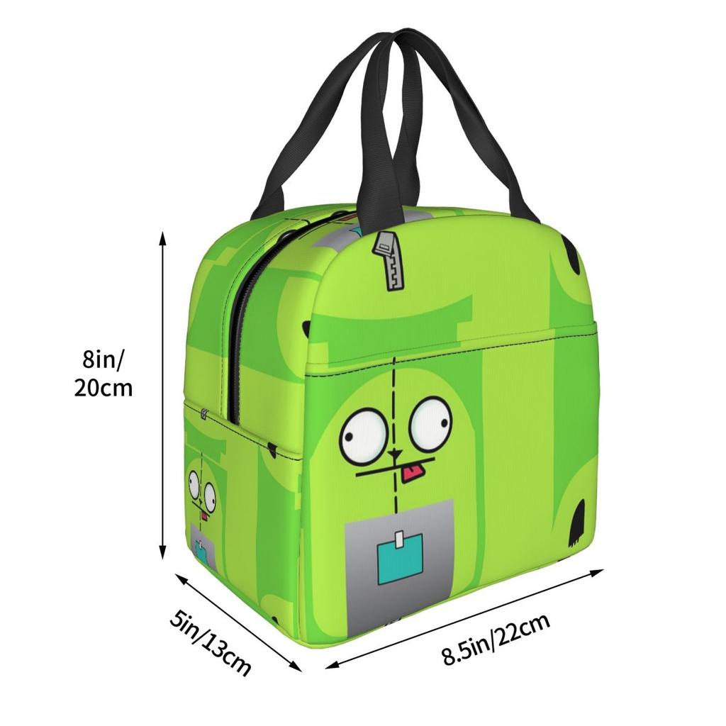 Invader Zim Insulated Lunch Bag for Women Office Cooler Thermal Food Box Tote Portable Lunch Boxes Container