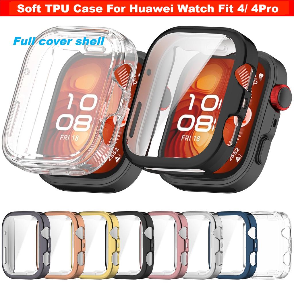 Pokovovaný TPU kryt pro Huawei Watch Fit 4/4 pro Měkký silikonový chránič obrazovky Měkký ochranný kryt pro Huawei Fit4 kryt skořepina