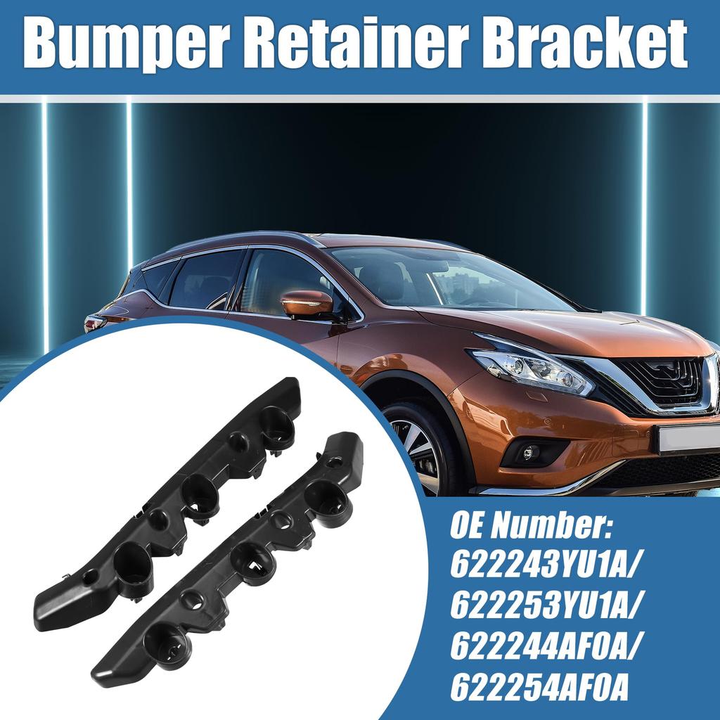 ABSOPRO Front Bumper Brackets for Nissan Sentra Black 1 Pair (Part Number 622243YU1A) (2016-2019), Plastic,