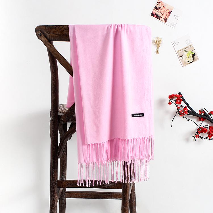 Women's Bright Red Imitation Cashmere Scarf: Warm Autumn/Winter Shawl and Neck Warmer