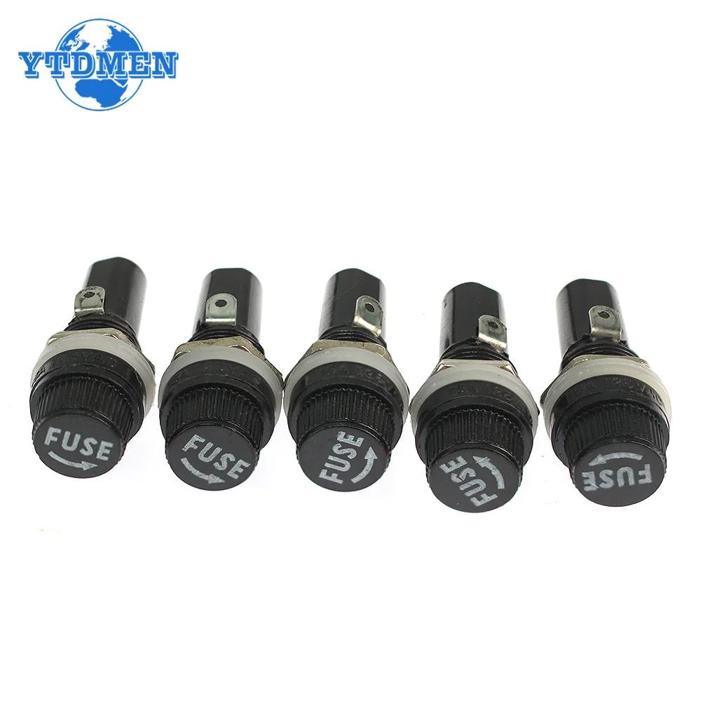 5PCS Fuse Holders 5*20mm 6*30mm Black Insurance Tube Socket Fuse Holder for 5x20mm 6x30mm Insurance Panel