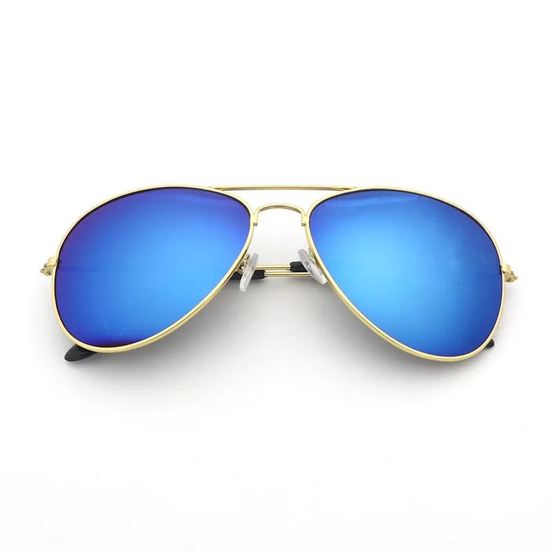 Black Silver Pilot Sunglasses Men Oversized Metal Luxury Brand Eyewear Female Big Shades Driving Glasses Reflective Lens