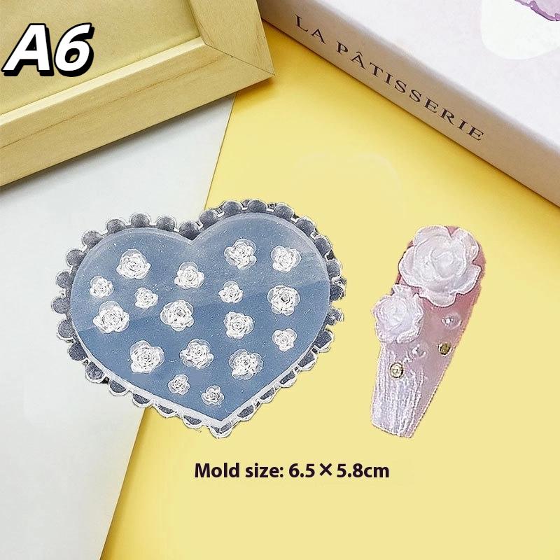 1Pc Chain Ice Flower Butterfly 3D Acrylic Mold Nail Art Decorations Diy Design Silicone Nails Mold