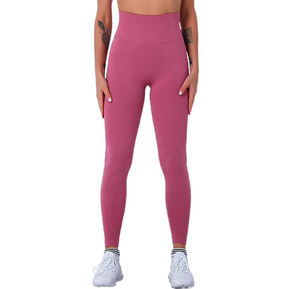 

Женские эластичные леггинсы однотонного цвета с высокой талией, спортивные узкие длинные брюки для бега для фитнеса и бега, брюки для йоги L вино красного