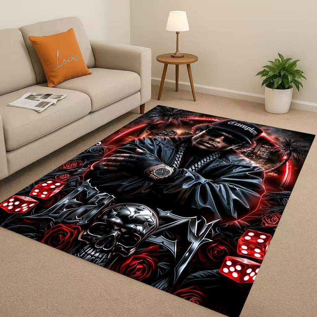 27 Style Top Hip Hop Rapper Star Cartoon Art Living Room Non-Slip Area Rug Carpet for Bedroom Playroom Sofa,Home Decor Doormat