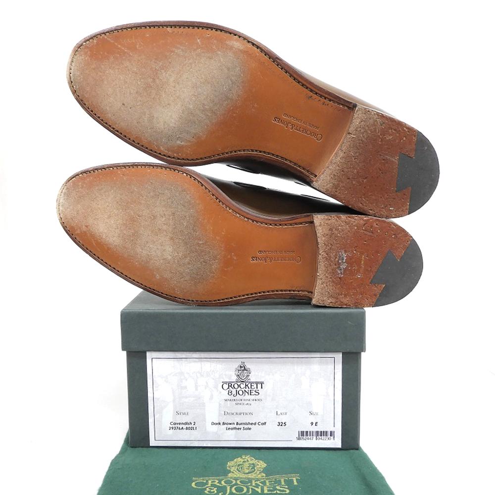 Crockett&Jones Excellent condition Cavendish 2 burnished calfskin tassel loafers, size 9E, 29376A-B02L1, 325 last shoes 9E Dark brownUsed