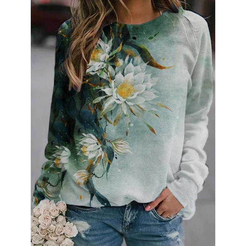 PEYWOW Women's Fashion Casual O-Neck Long Sleeve Autumn Winter Hoodie