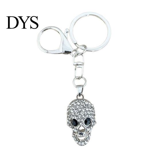 Unisex Keyring Bling Rhinestone Skull Keychain, Halloween Gothic Keychain Pendant, Handbags Backpacks Purse Charm Accessory Decorative Key Chain
