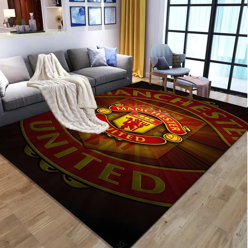 Tappeto con Fantasia Manchester United F.C., Tappetino da Interno/Esterno, per Picnic, Sala Giochi, Camera da Letto, Ufficio, Soggiorno, Tappeto Decorativo per la Casa, Regalo di Compleanno