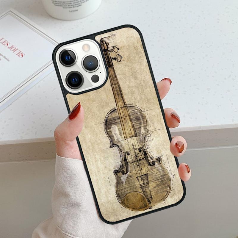 Violin and Musical Note Phone Case For iPhone 17 Air 11 12 13 14 15 16 Pro Max Cover For iPhone 17 Air Max Plus Coque Shell