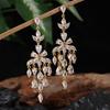 ZAKOL Luxury AAA Cubic Zirconia Chandelier Drop Dangle Earrings for Women Charm Water Drops Crystal Wedding Party Zircon