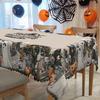 Halloween Themed Tablecloth Scary Pumpkin Castle Black Cat Ghost Party Tablecloth Dinner Arrangement Decorative Tablecloth