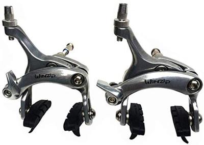 UPANBIKE Fahrradbremssattel Aluminiumlegierung Vorder- Hinterbremssattel-Set für Rennrad Fixed-Gear-Fahrrad + (Silber)