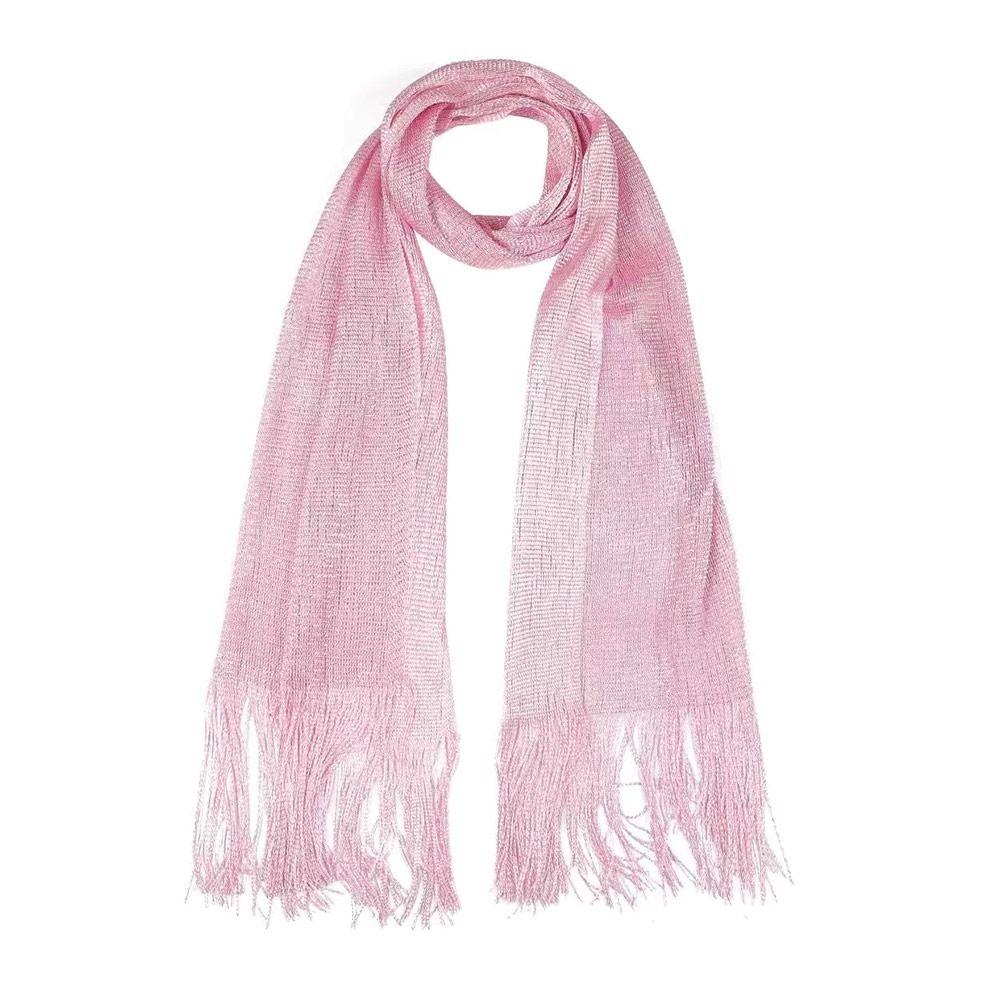 Sunscreen Lace Tassels Silk Scarf Thin Neck Cover Bright Hollow Shawl Fashion Bib Golden Silvery Shiny Scarves