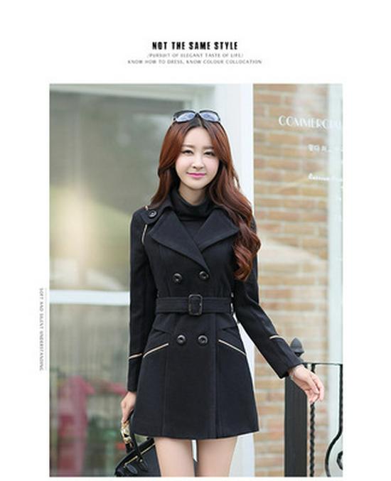 New Women's Medium and Long Slim Woolen Coat - Autumn/Winter Korean Style