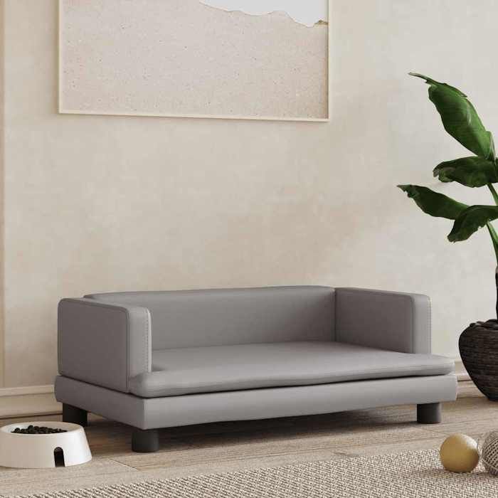 VidaXL Lit pour chien gris 80x45x30 cm similicuir 171904